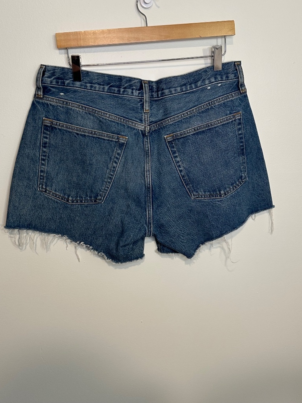 AGOLDE Parker Long Denim Shorts Women's 30 High Rise Rigid Cotton Non Stretch - Picture 4 of 6